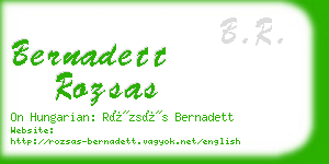 bernadett rozsas business card